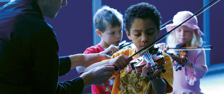 3 budding violinists